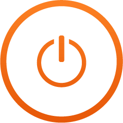 Automatic-Shutdown-Power-orange-gradient-circle-icon