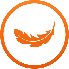 Gel-Cooling-Feather-All-Day-Comfort-orange-gradient-circle-icon